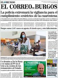 Portada de El Correo de Burgos (España)