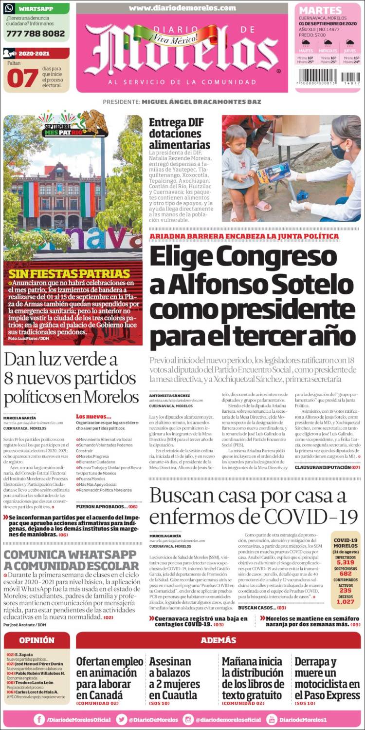 Portada de Diario de Morelos (México)