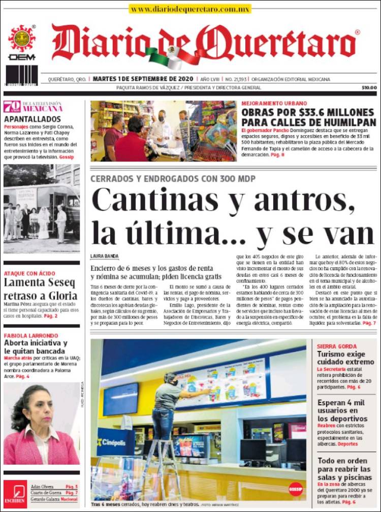 Portada de Diario de Querétaro (Mexico)