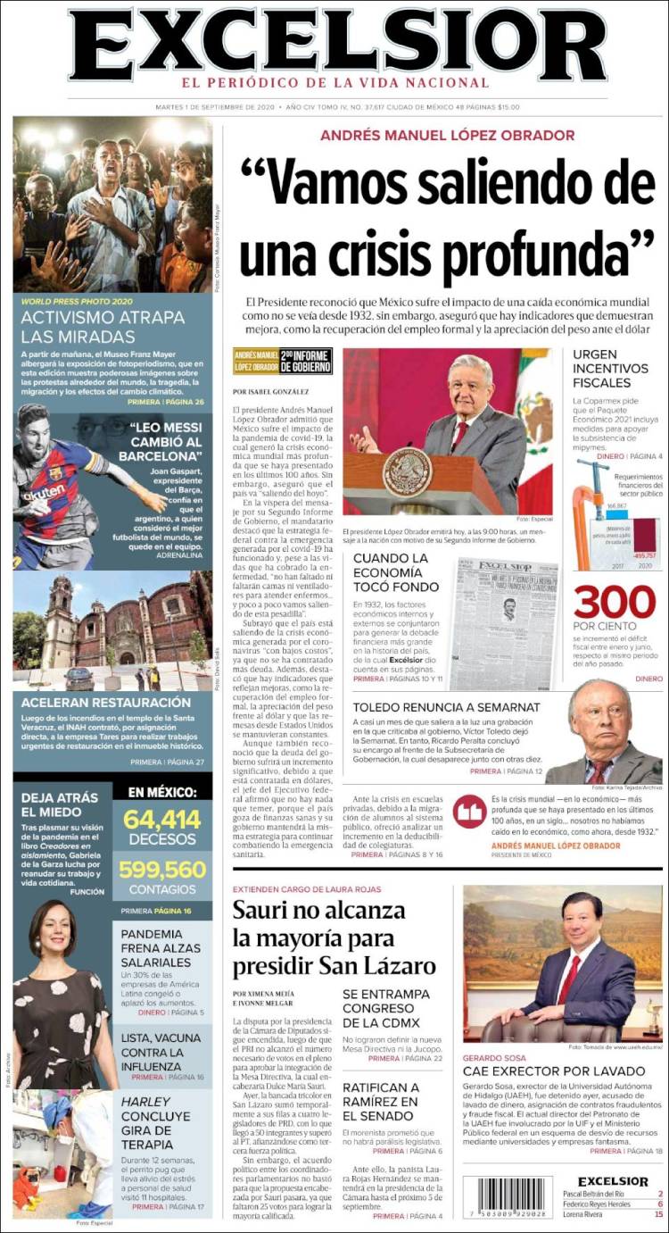 Portada de Excelsior (Mexico)