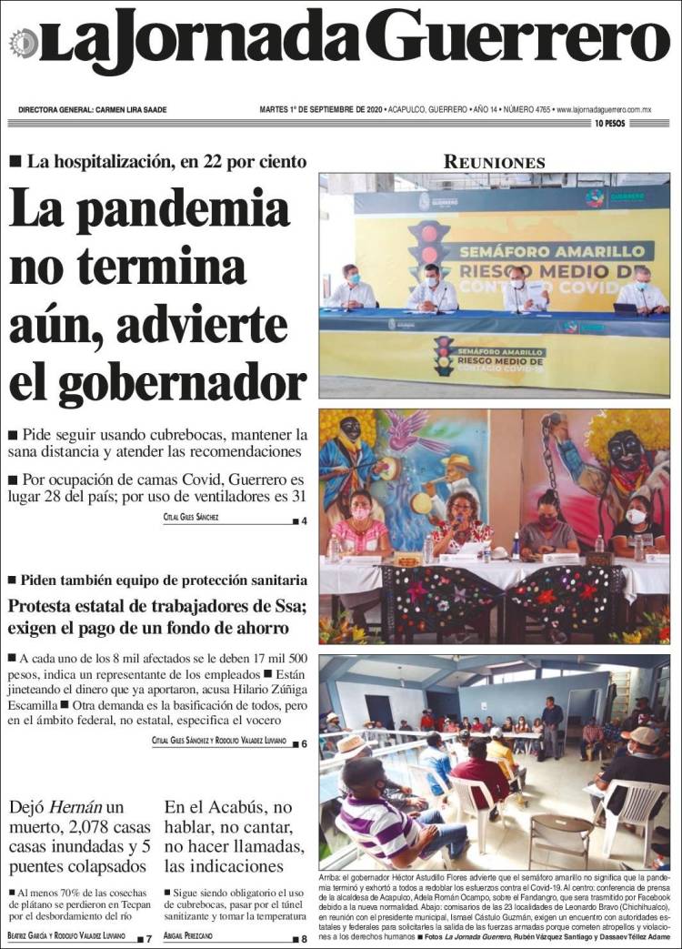 Portada de La Jornada de Guerrero (Mexico)