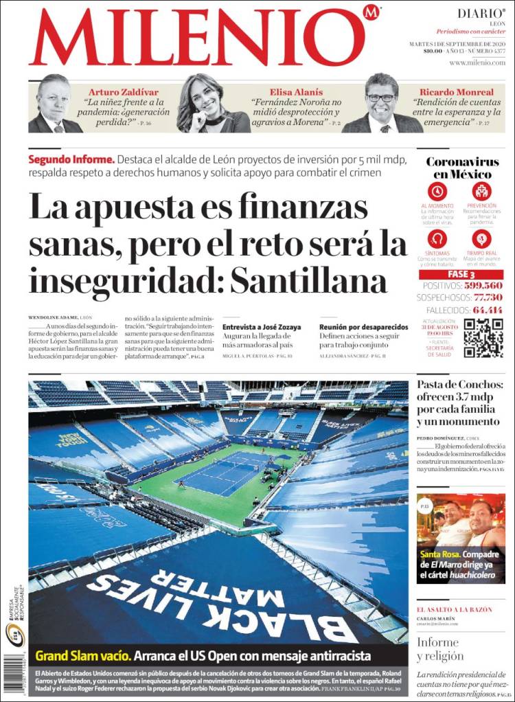 Portada de Milenio de León (Mexico)