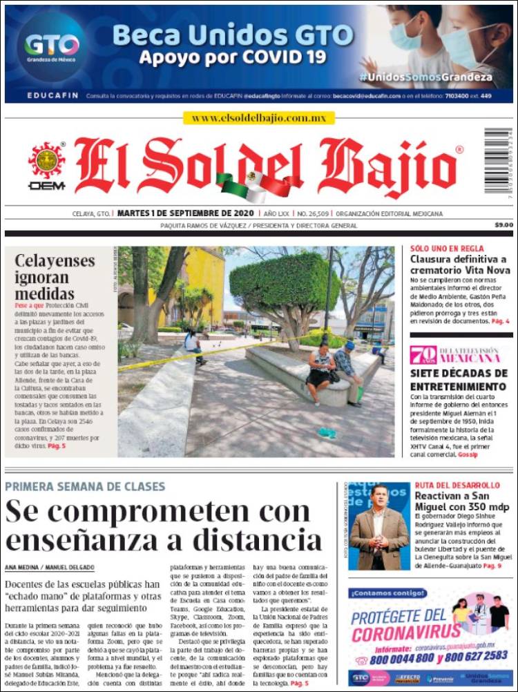 Portada de El Sol del Bajio (México)