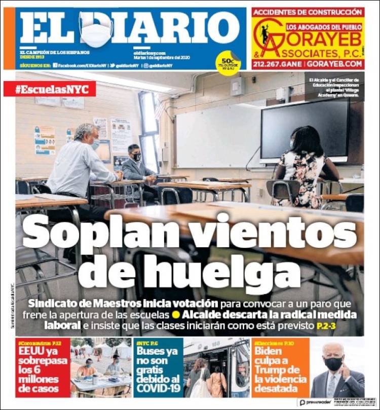 Portada de El Diario NY (USA)