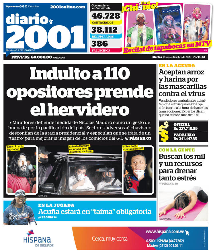 Portada de 2001 - Dosmiluno (Venezuela)