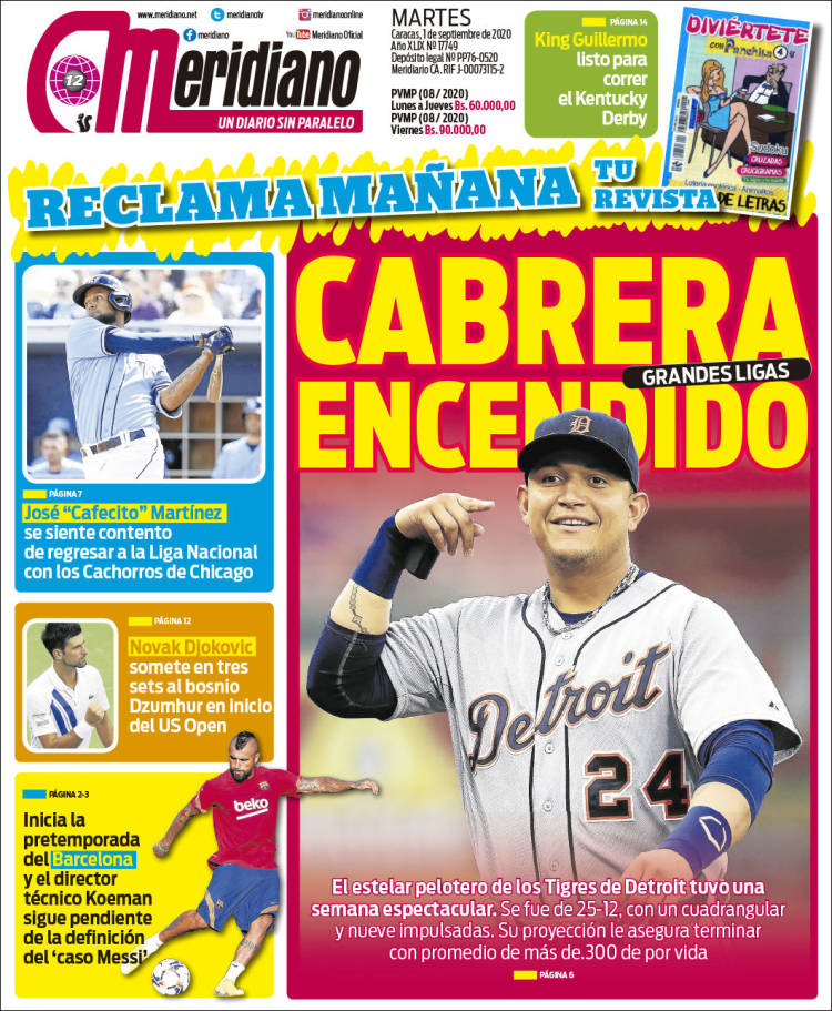 Portada de Meridiano (Venezuela)