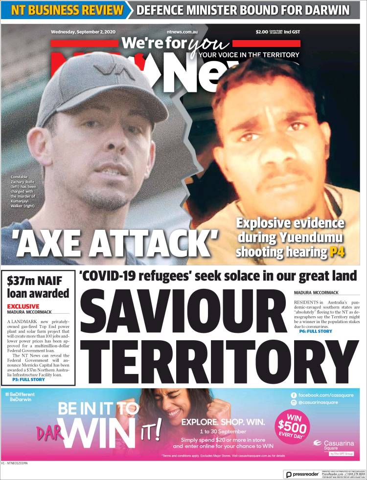 Portada de Northern Territory News (Australia)