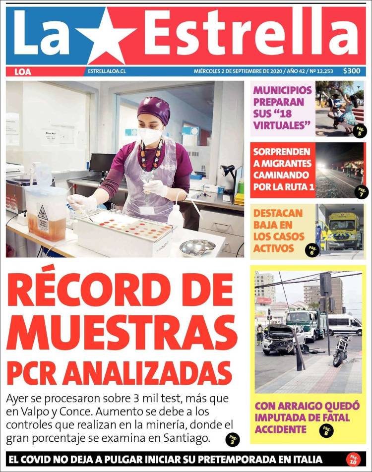 Portada de La Estrella de Loa (Chile)