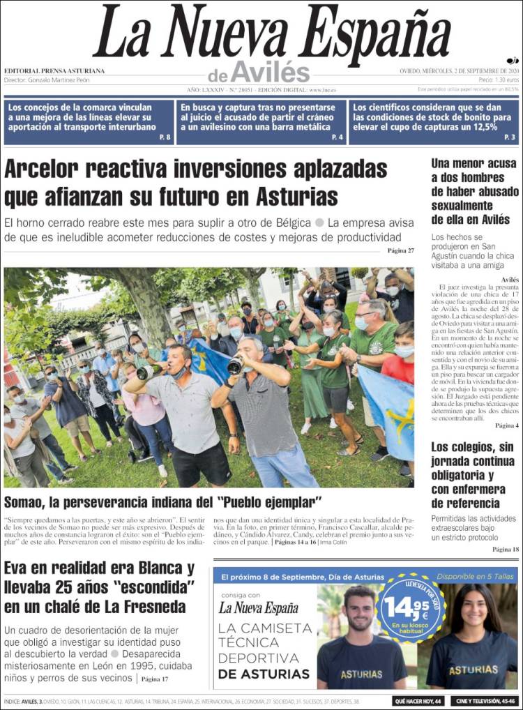 Portada de La Nueva España - Avilés (España)