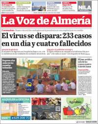 Portada de La Voz de Almería (España)