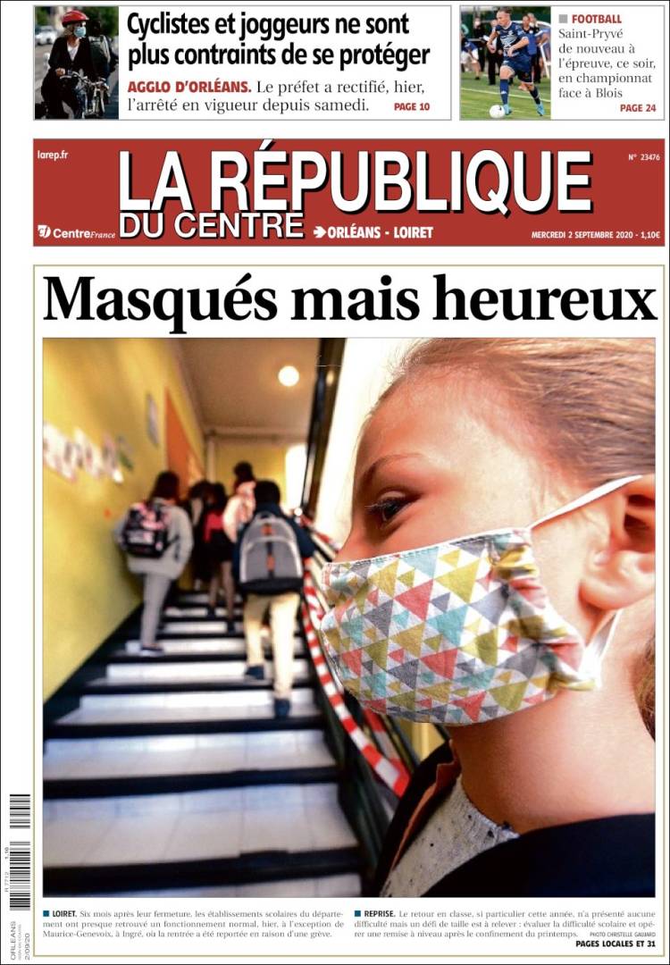 Portada de La République du Centre (Francia)