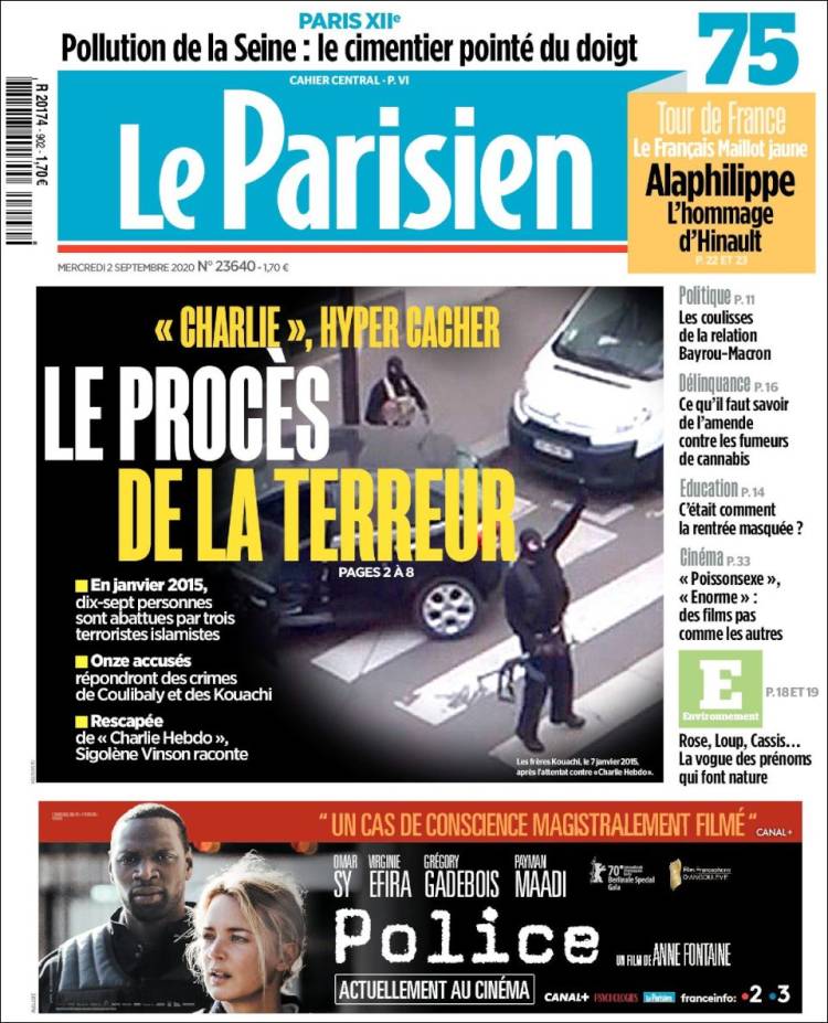 Portada de Le Parisien (Francia)