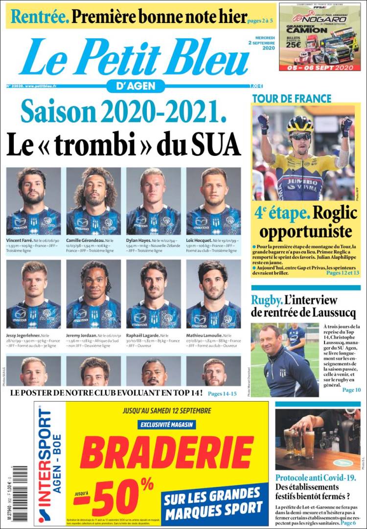 Portada de Le Petit Bleu (Francia)