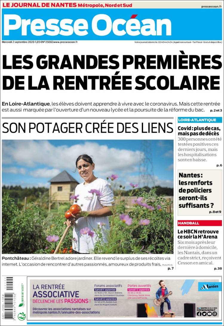 Portada de Presse Ocean (Francia)