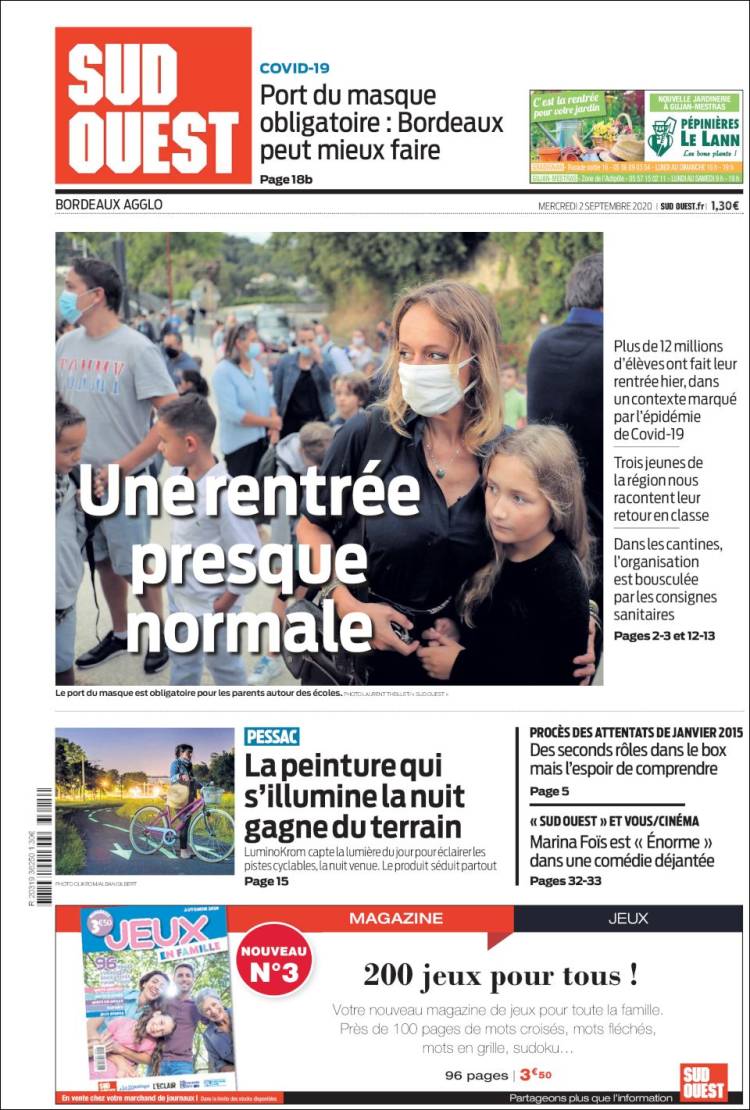 Portada de Sud Ouest (Francia)