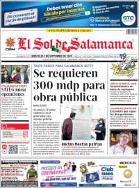 Portada de El Sol de Salamanca (México)