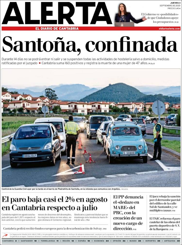 Portada de Alerta - El Diario de Cantabria (Espa&ntilde;a)