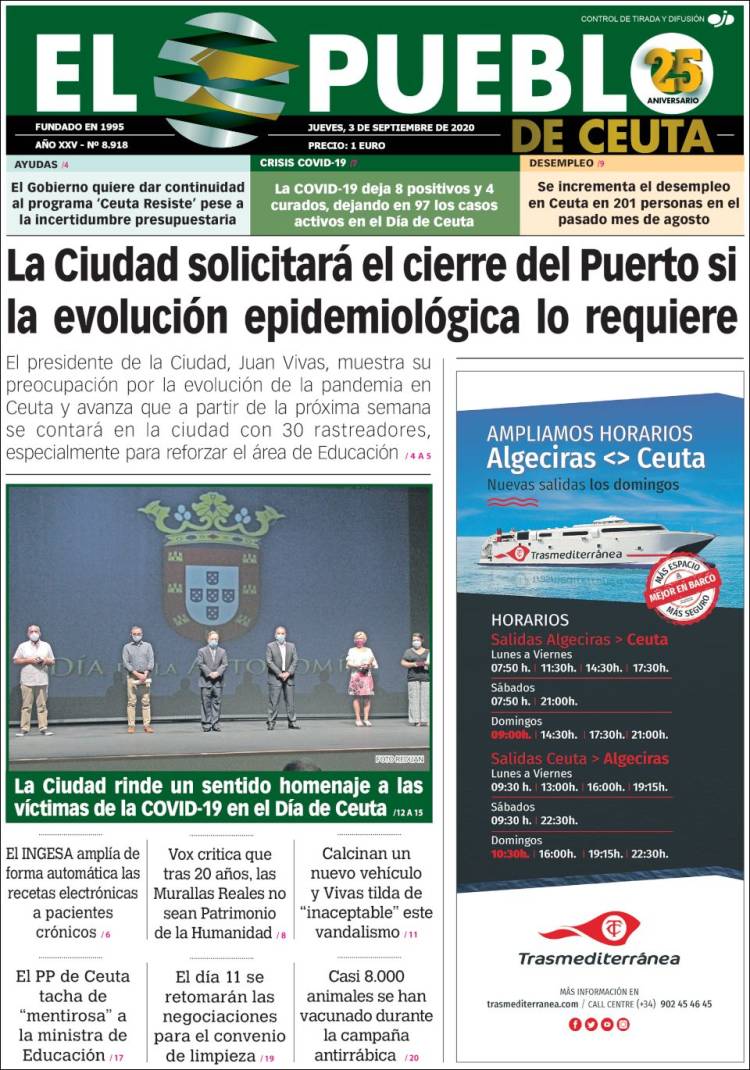 Portada de El Pueblo de Ceuta (Espa&ntilde;a)