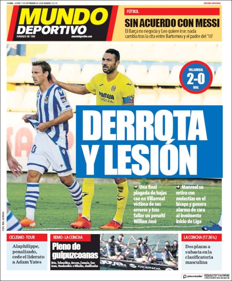 Portada de Mundo Deportivo Gipuzkoa (Espa&ntilde;a)