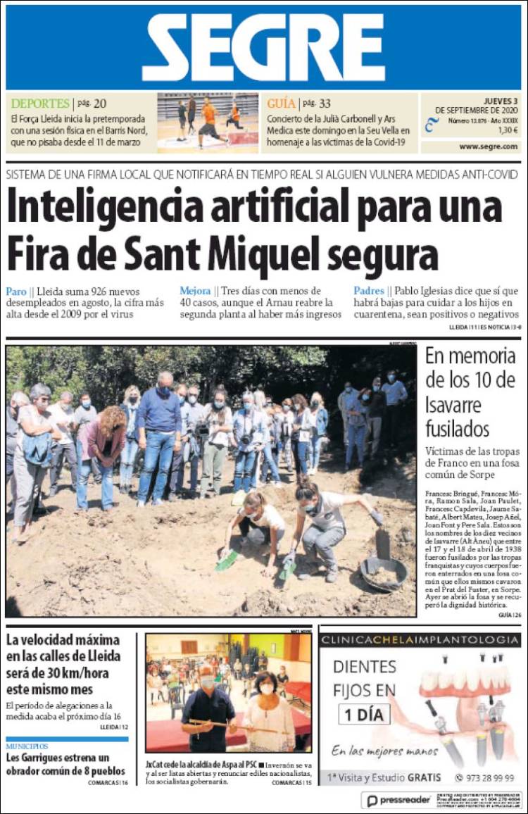 Portada de Segre  (Espa&ntilde;a)