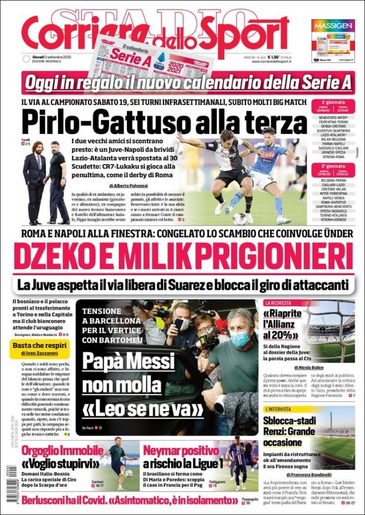 Portada de Corriere dello Sport (Italia)