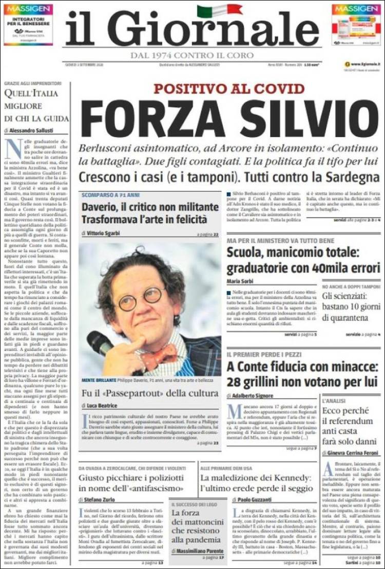 Portada de il Giornale (Italia)