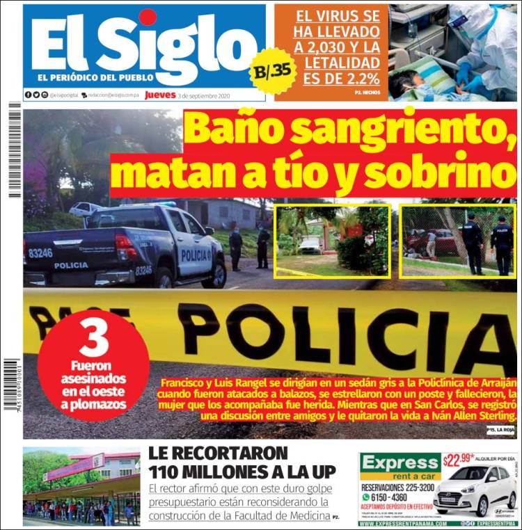 Portada de El Siglo (Panam&aacute;)