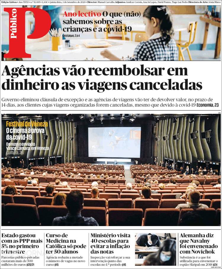 Portada de Público (Portugal)