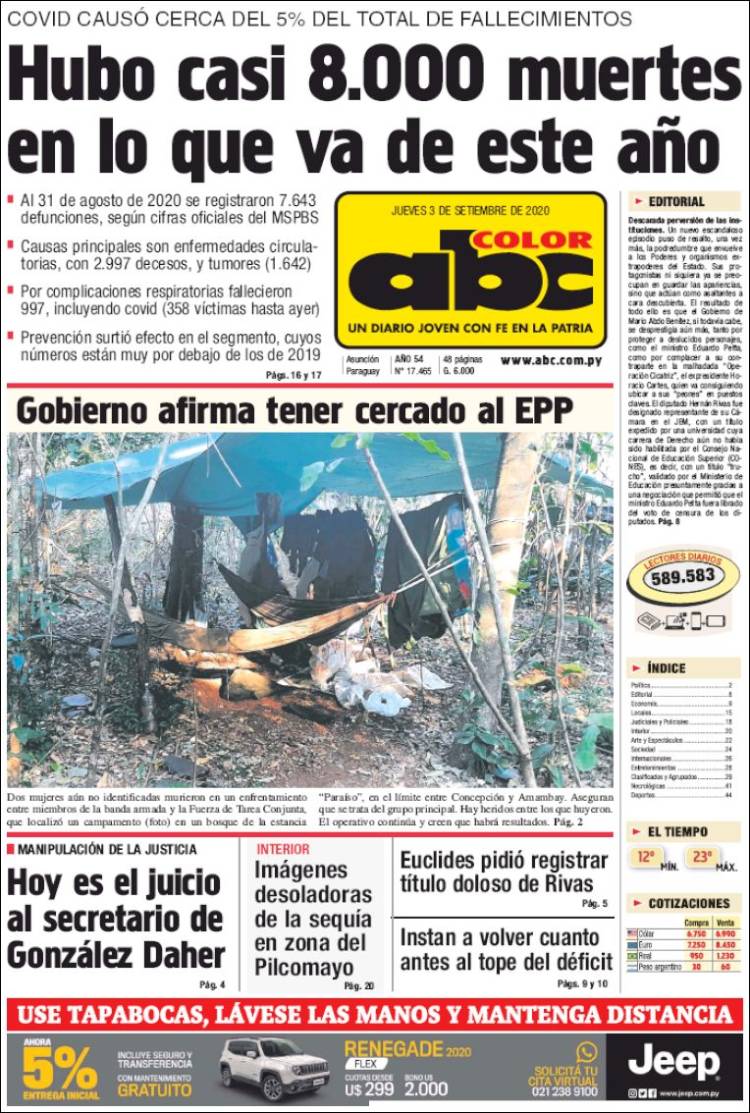 Portada de ABC Color (Paraguay)