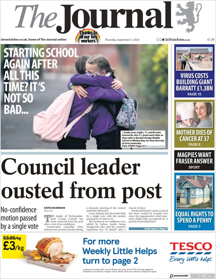 Portada de The Journal (Reino Unido)