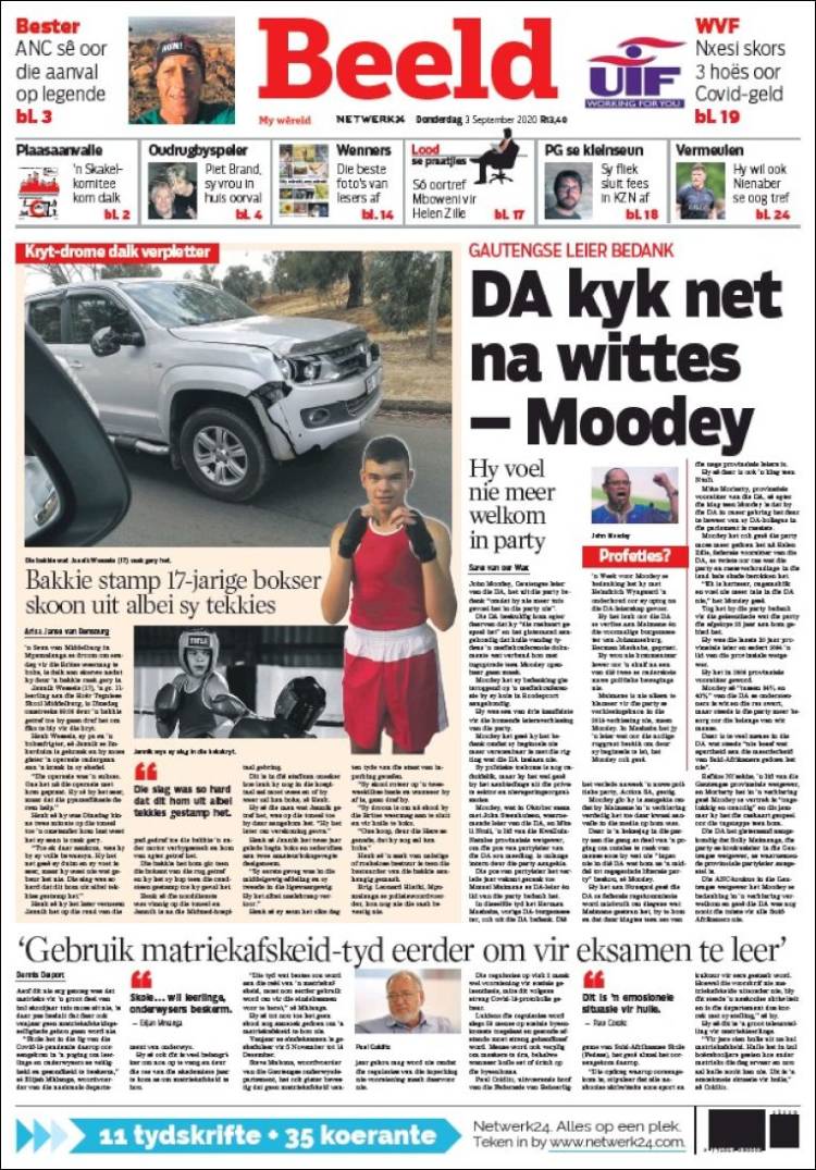 Portada de Beeld (Sud&aacute;frica)