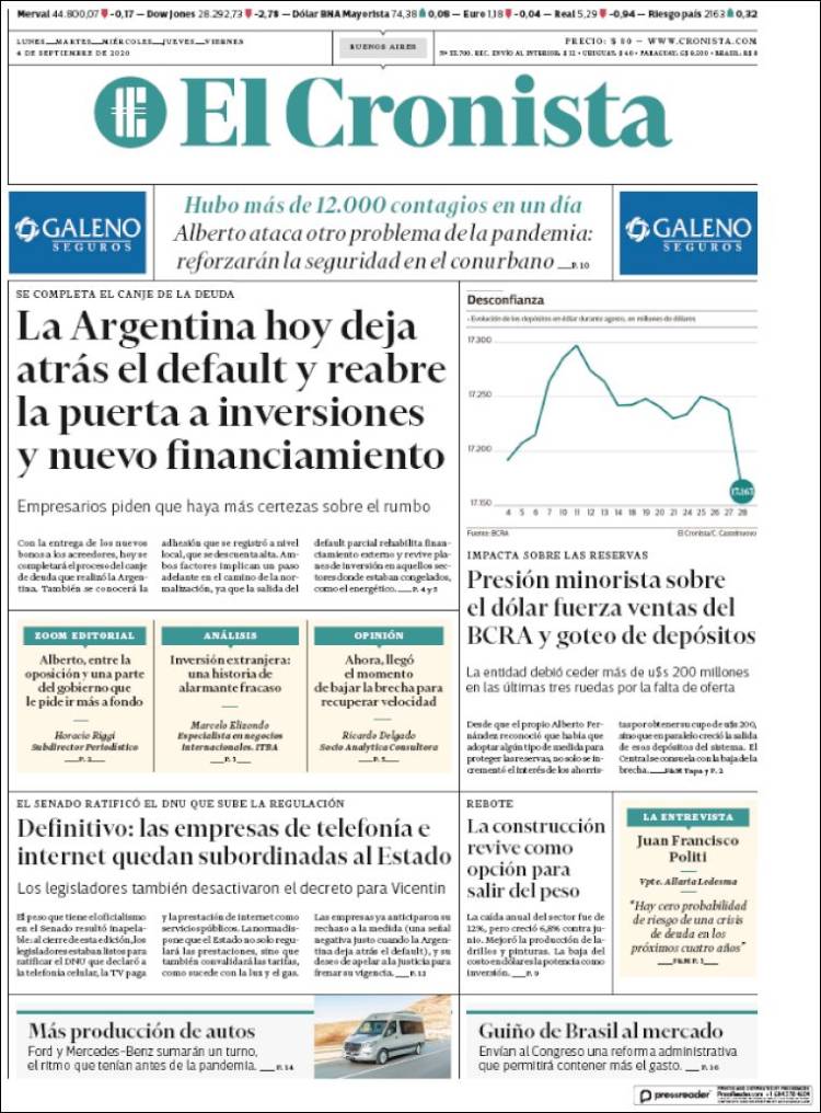 Portada de El Cronista Comercial (Argentina)