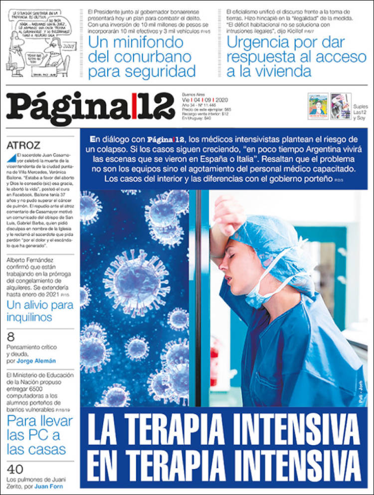 Portada de Página/12 (Argentina)