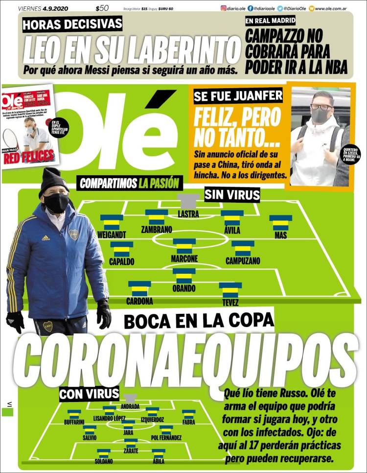 Portada de Olé (Argentina)