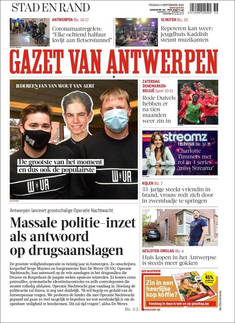Portada de Gazet van Antwerpen (B&eacute;lgica)