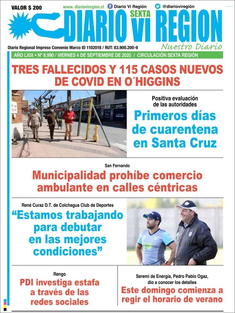 Portada de Diario VI Región (Chile)