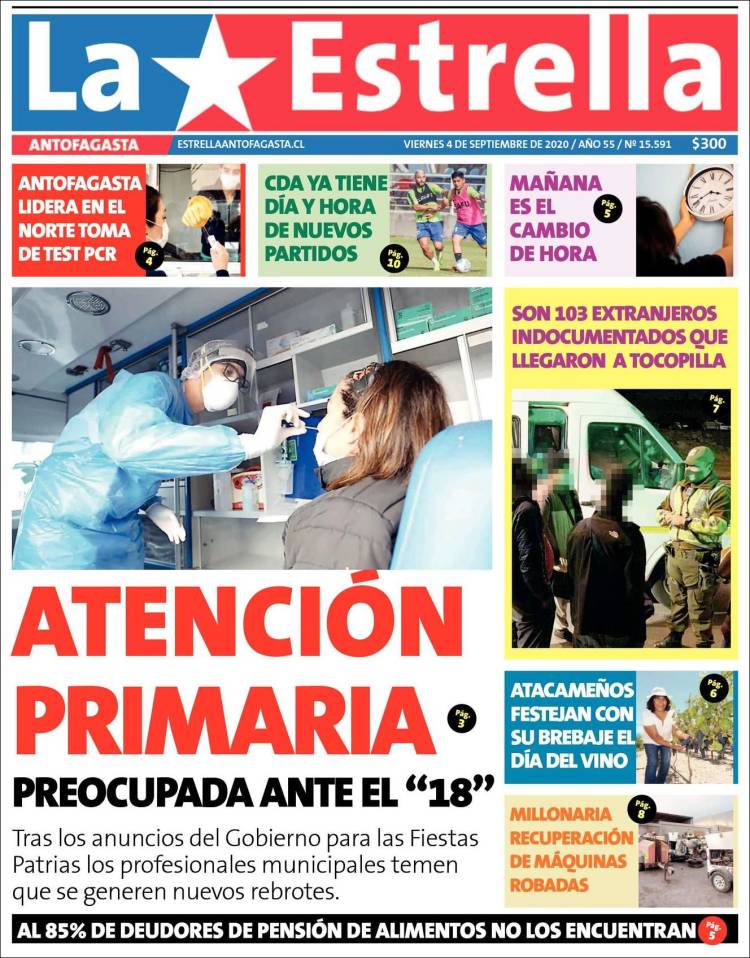 Portada de La Estrella del Norte (Chile)