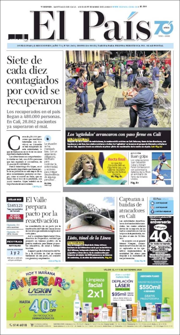 Portada de El País - Cali (Colombia)