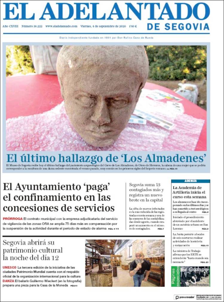 Portada de El Adelantado de Segovia (Espa&ntilde;a)