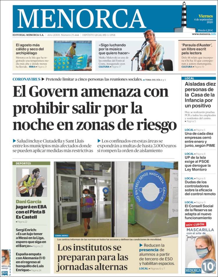 Portada de Menorca - Diario Insular (Espa&ntilde;a)