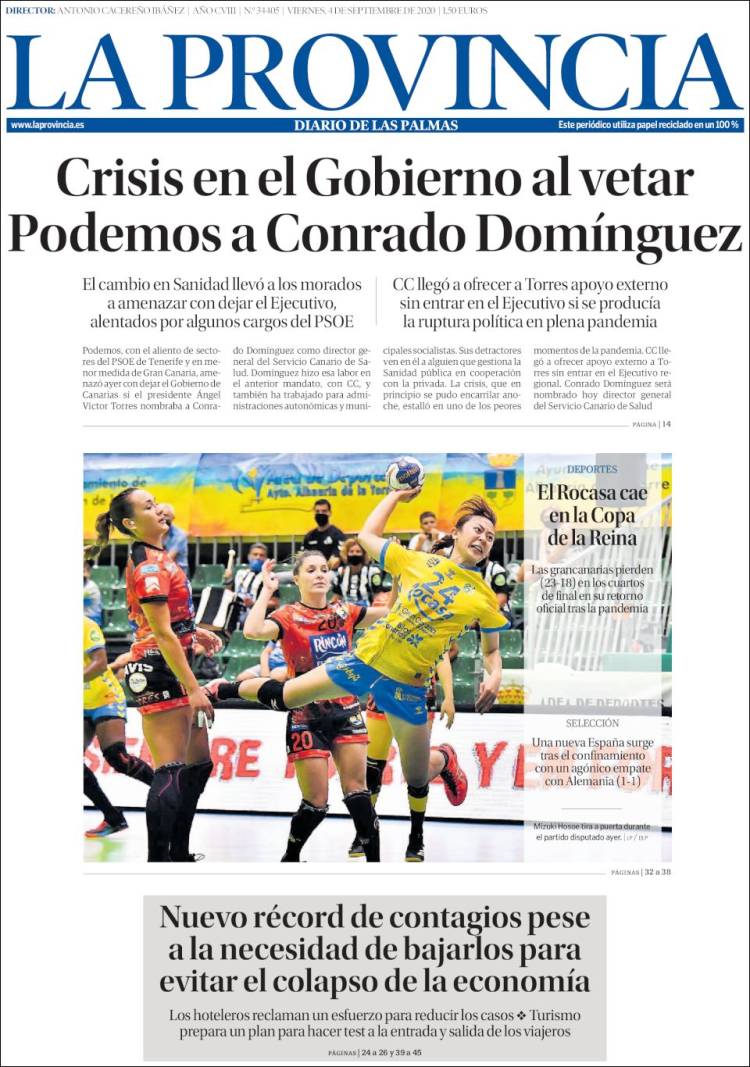 Portada de La Provincia (Espa&ntilde;a)
