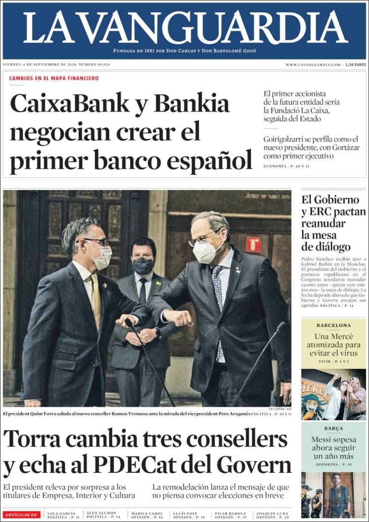 Portada de La Vanguardia (Espa&ntilde;a)