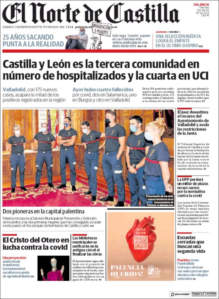 Portada de Norte de Castilla - Palencia (Espa&ntilde;a)