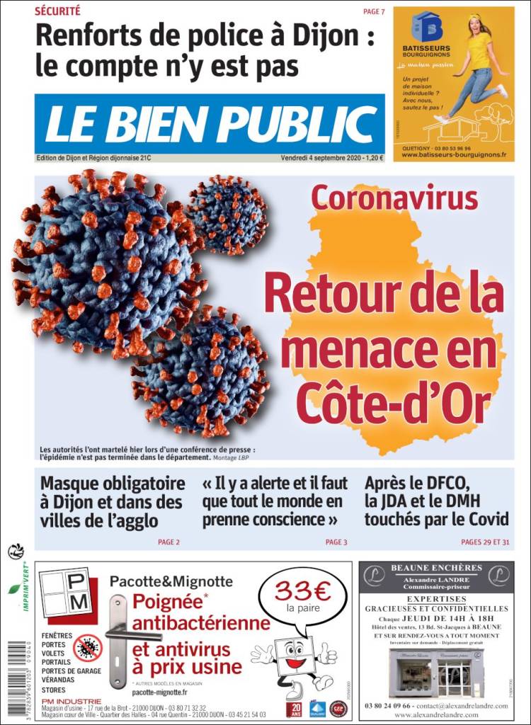 Portada de Le Bien Public (Francia)