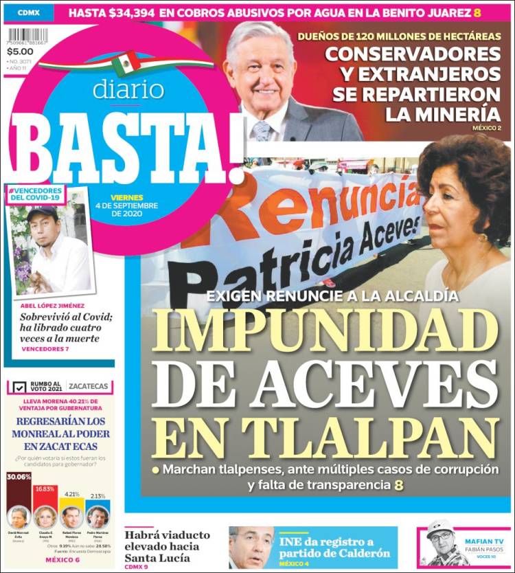 Portada de Diario Basta (M&eacute;xico)