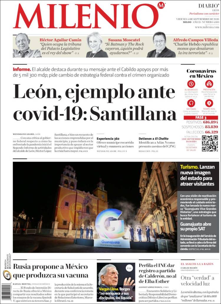 Portada de Milenio de León (M&eacute;xico)