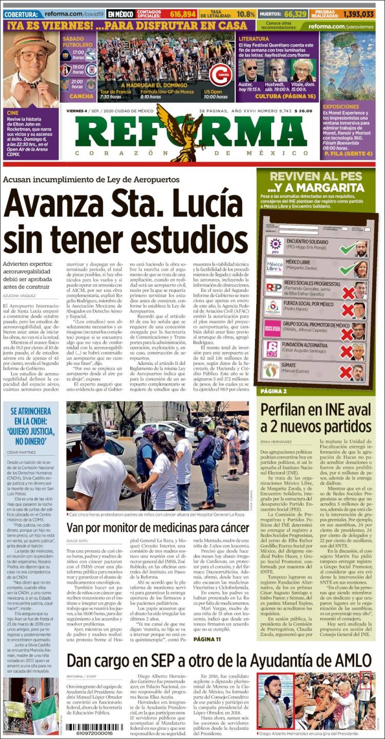 Portada de Reforma (M&eacute;xico)