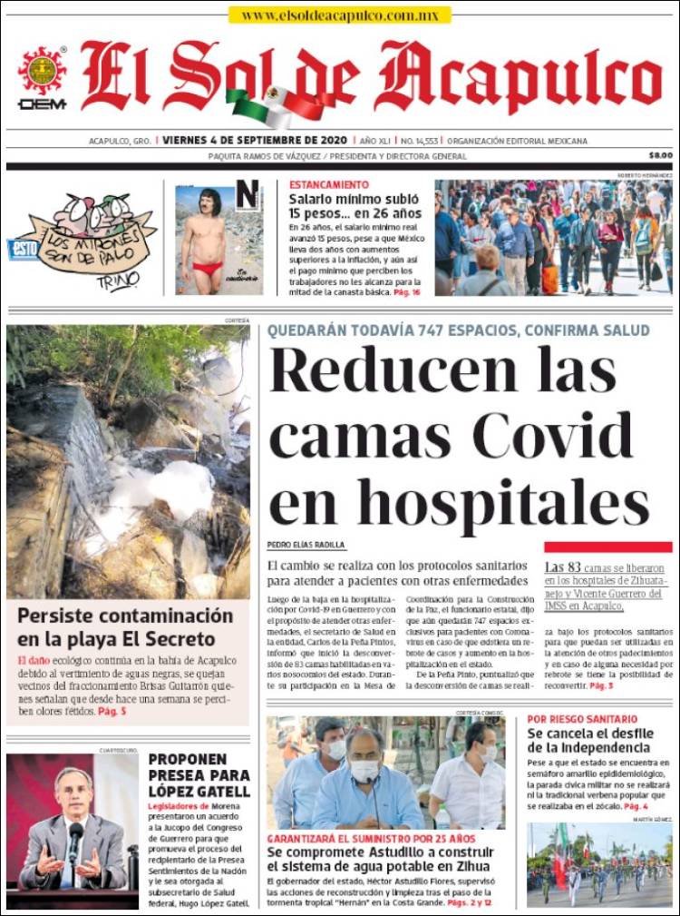 Portada de El Sol de Acapulco (M&eacute;xico)