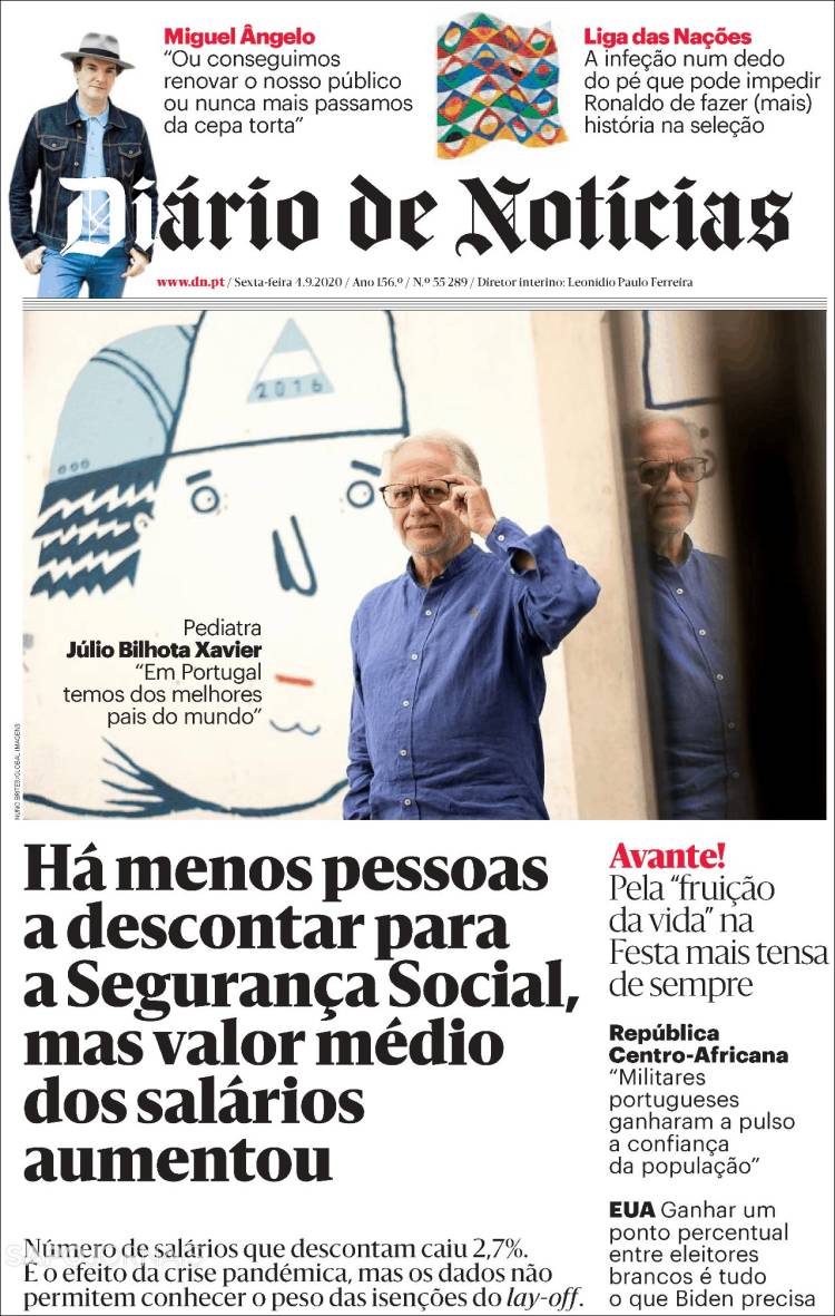 Portada de Diário de Noticias (Portugal)