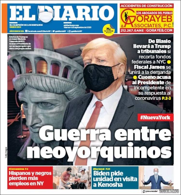 Portada de El Diario NY (USA)